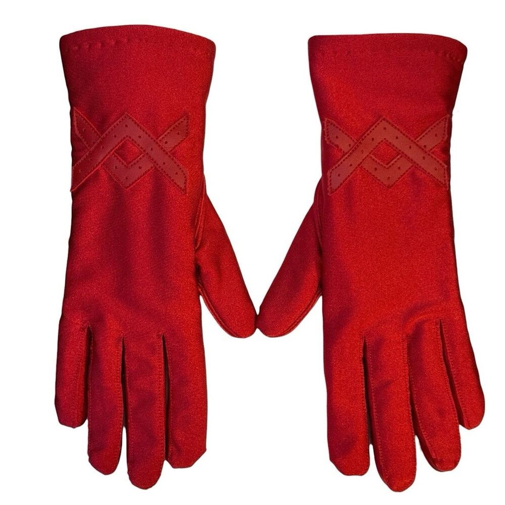 Thinsulate Womens Red Driving Gloves Fully Lined Nylon Stretch OS Long Wrist 10"